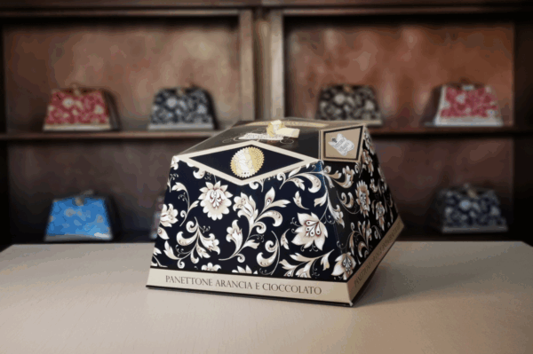 PANETTONE CON GOCCE DI CIOCCOLATO E CANDITI D'ARANCIA DA KG 0.750 LINEA GINEVRA