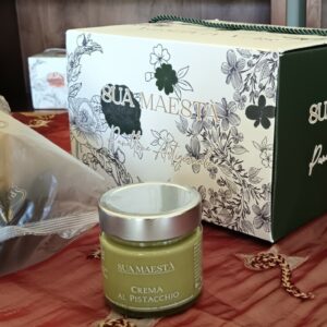 PANETTONE ARTIGIANALE DA KG 1 CON CREMA DI PISTACCHIO IN BARATTOLO DA GR 200 LINEA FLOREALE
