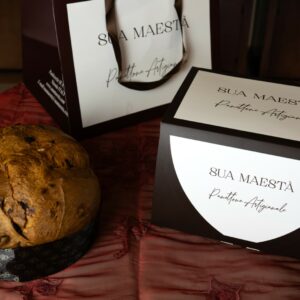 PANETTONE ARTIGIANALE DA KG 1 CON GOCCE DI CIOCCOLATO FONDENTE LINEA ELEGANT